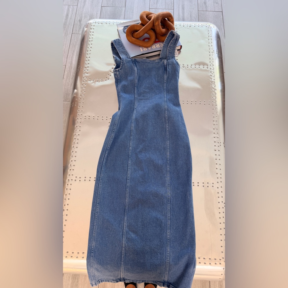 Abercrombie & Fitch Blue Straight-Leg Denim Dress-Style Jeans
